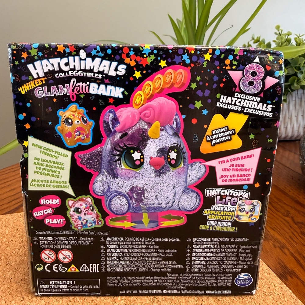 NEW Hatchimals CollEGGtibles Unikeet Glamfetti Exclusive Bank Collectible - Picture 4 of 12